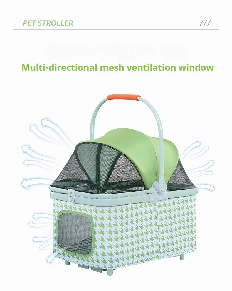 Wholesale Bndc Foldable Stroller baby luxury Baby Separated Basket travel stroller Dog stroller small dog Mobile hot Dog cart