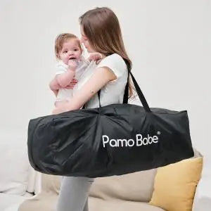 4 in 1 Portable Baby Crib Deluxe Nursery Center, Foldable Travel Playard with Bassinet, Mattress, Changing Table for Newborn