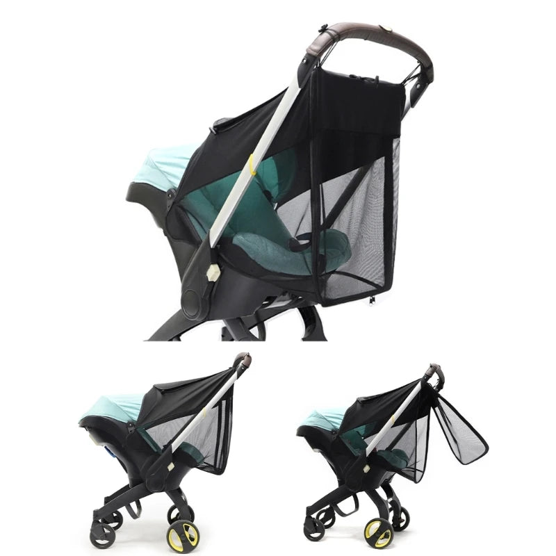 Baby Stroller Sun-Protection Cover UPF50+ UV Pram Sunshade Cover Elastic Pushchair Sun Parasol Mosquito-Net for Carseat