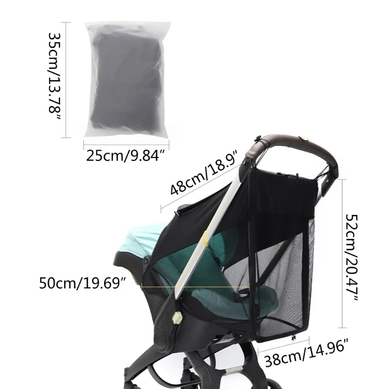 Baby Stroller Sun-Protection Cover UPF50+ UV Pram Sunshade Cover Elastic Pushchair Sun Parasol Mosquito-Net for Carseat