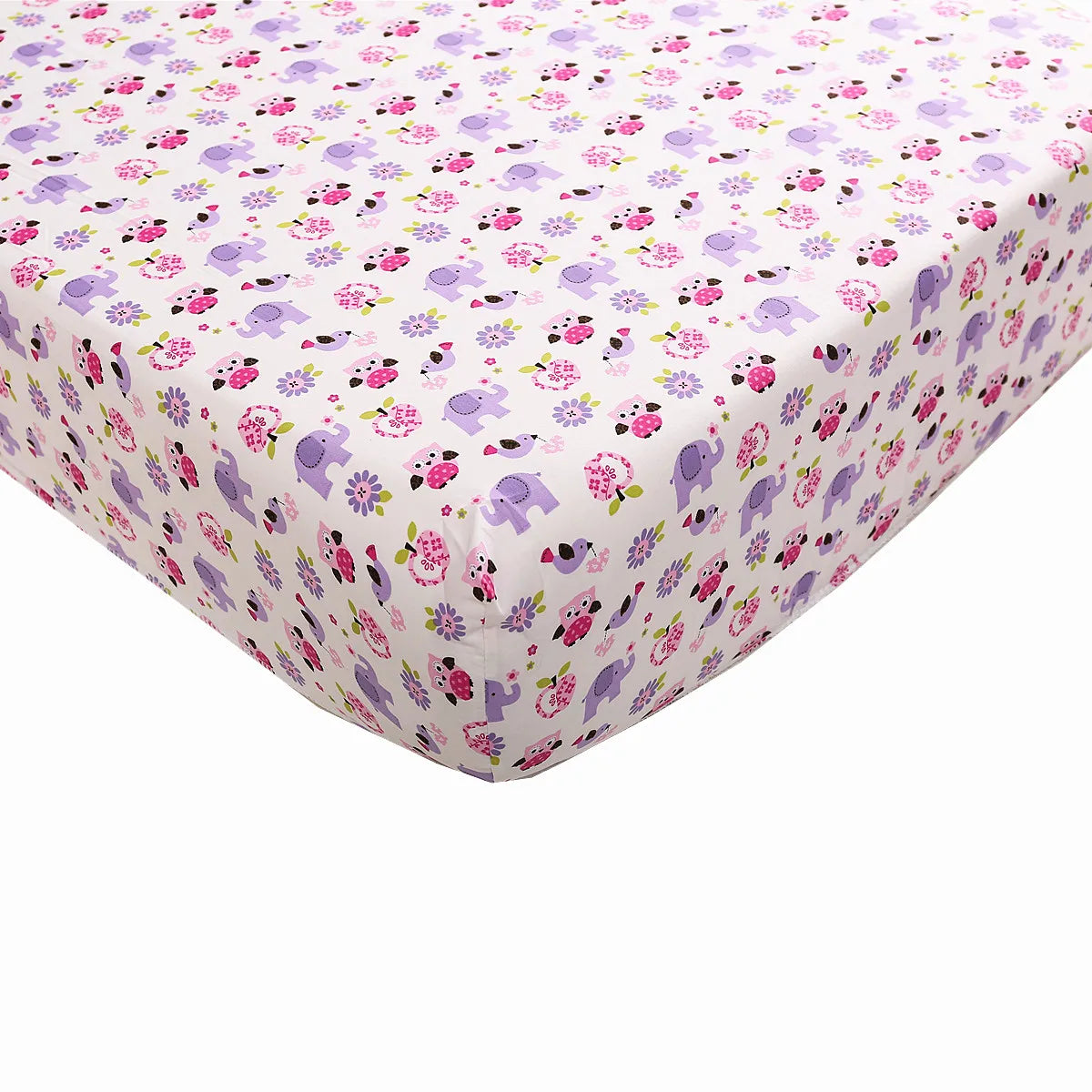 3Pcs Purple Skin-friendly Cotton Crib Fitted Sheet Baby Bedding Set Toddler Bedding Set (Baby Comforter Fitted Sheet Crib Skirt)
