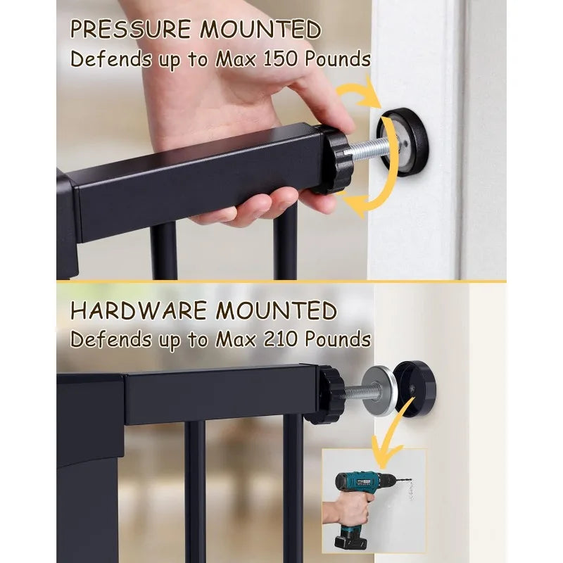 29.7"-51.5" Baby Gate Extra Wide, Safety Dog Gate for Stairs, Easy Walk Thru Auto Close Pet Gates for The House, Doorways