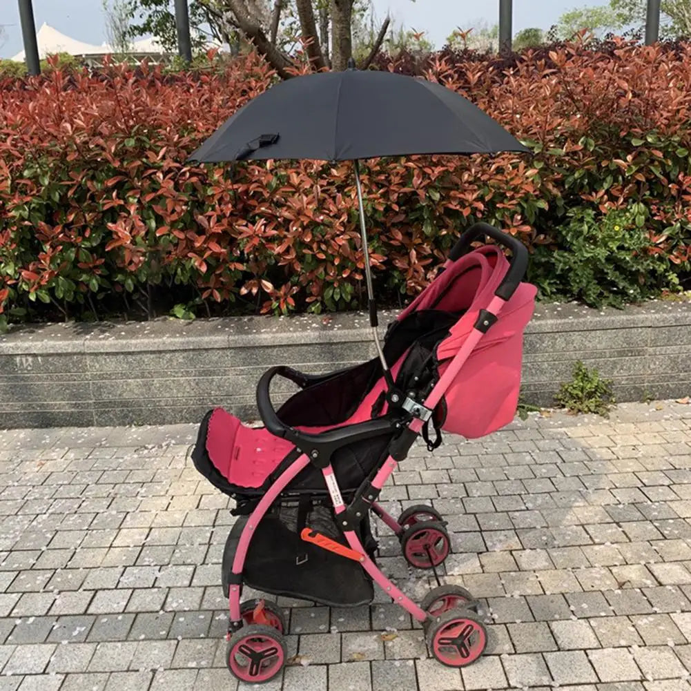 Baby Stroller Umbrella with Adjustable Clamp UV Sunshade Waterproof Rotatable Children Buggy Sun proof Parasol