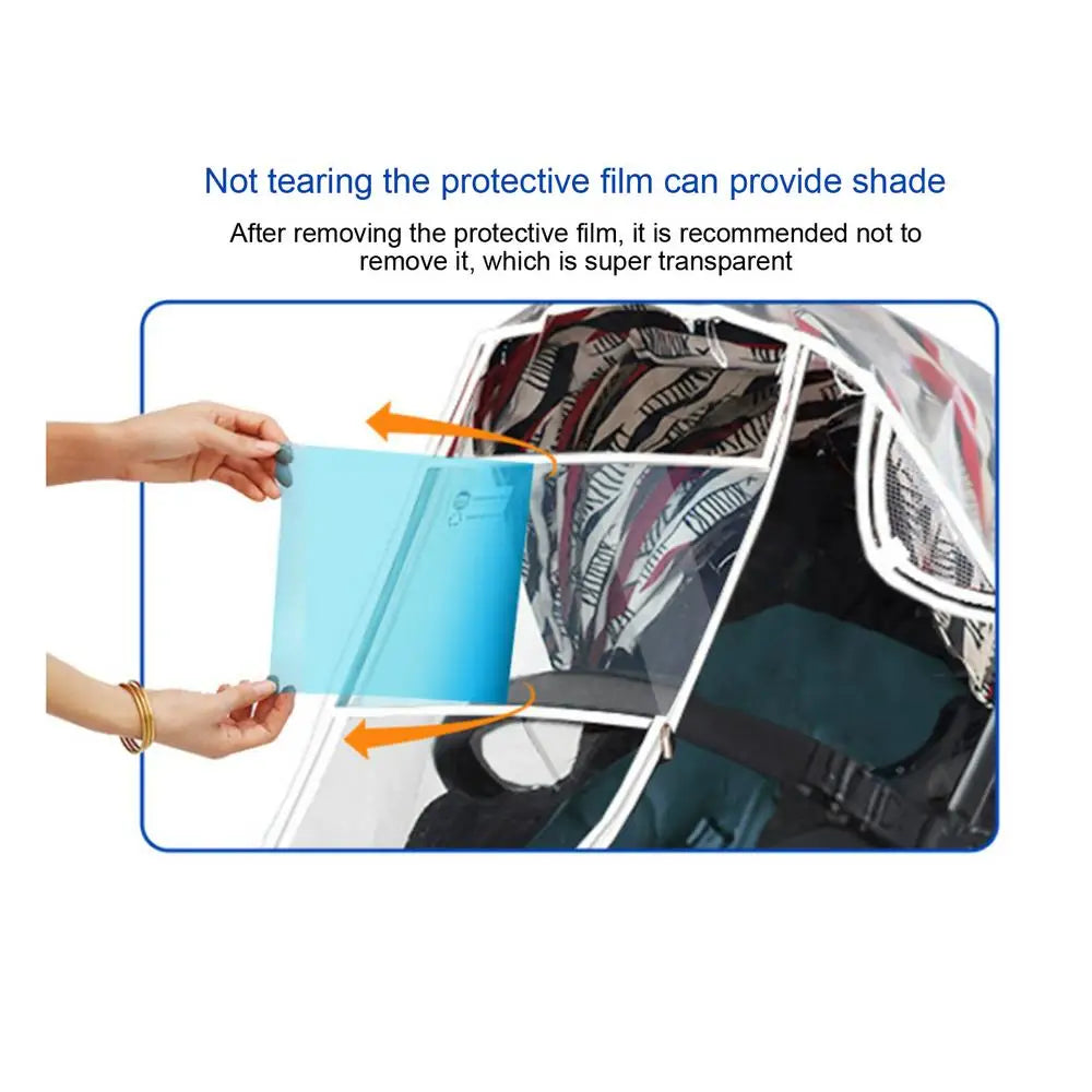 Stroller Rain Cover Universal Canopy Stroller Cover Weather Shield Breathable Shade Baby Pram Rain Cover Stroller Accessories