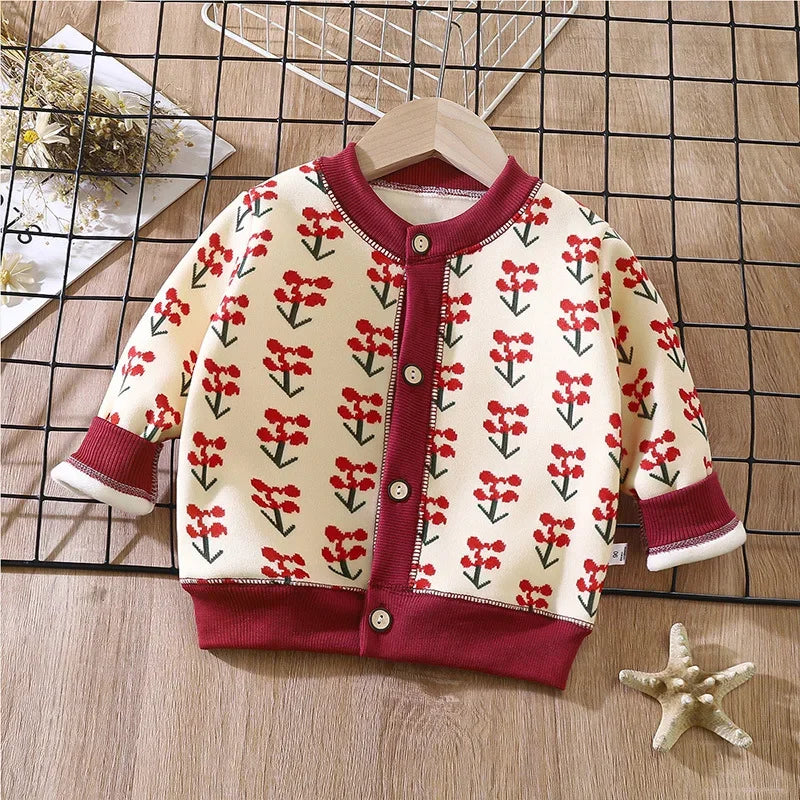 2024 New Knitted Jacket Boys and Girls Must-have Thick Warm Cardigan Autumn and Winter Girls Sweater Baby Boy Sweater
