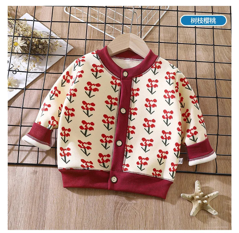 2024 New Knitted Jacket Boys and Girls Must-have Thick Warm Cardigan Autumn and Winter Girls Sweater Baby Boy Sweater