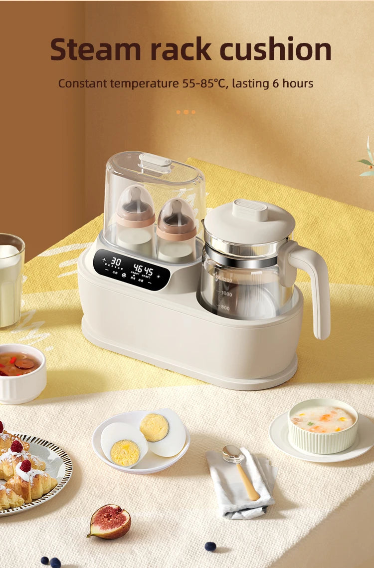 2022 New electric milk glass kettle custom portable warmer bottle steam steriliser and baby food heater in india