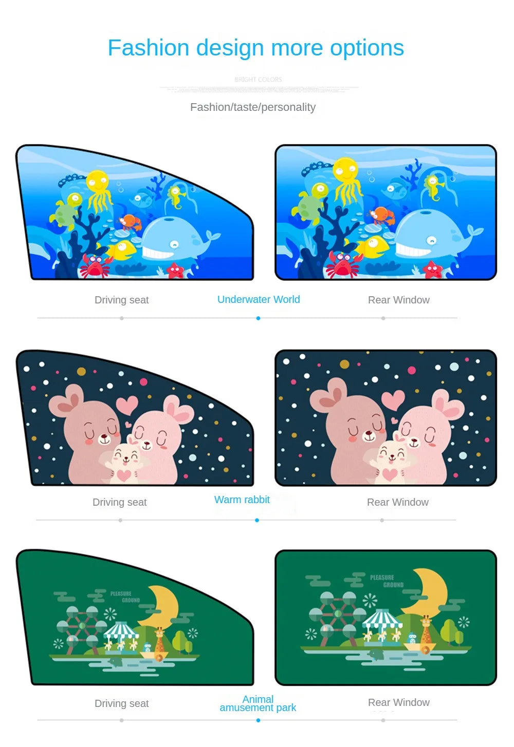 Auto Cartoon Cute Animal Magnet Parasol Side Window Sunshades Windshield Sunshade Auto Window Sunshade Cover For Children Baby