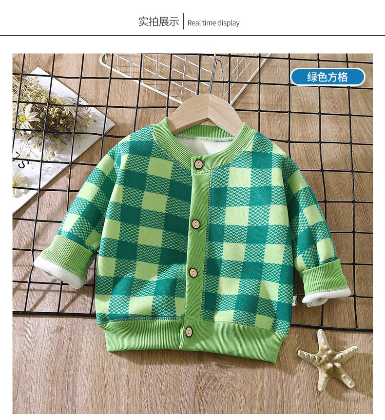 2024 New Knitted Jacket Boys and Girls Must-have Thick Warm Cardigan Autumn and Winter Girls Sweater Baby Boy Sweater