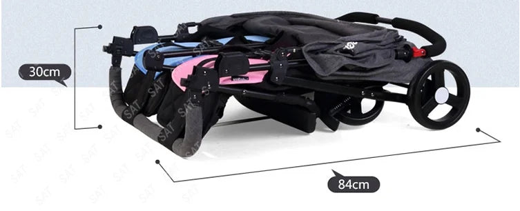 For 0-3 Year Old Baby Double Seats Folding Push Chair Baby Twin Stroller Baby