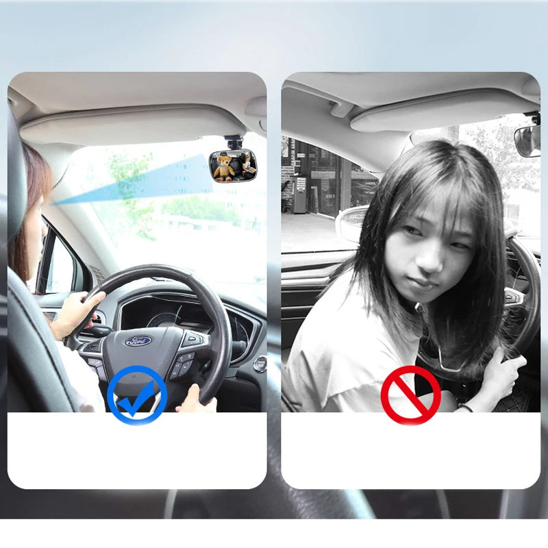 2Pc Mini Safety Car Back Seat Baby View Mirror Adjustable Baby Rear Convex Mirror Car Kids Monitor Car-styling Auto Accessories