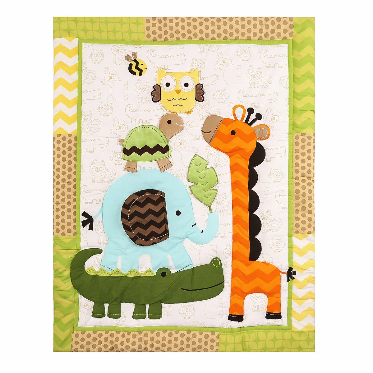 3Pcs Jungle theme Baby Cot Bedding Set baby boy nursery bedding set kit berço pra bebê (Baby Comforter Fitted Sheet Crib Skirt)