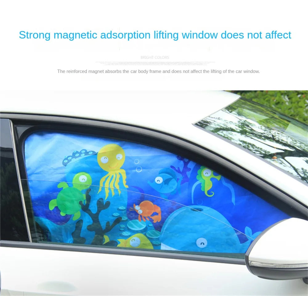 Auto Cartoon Cute Animal Magnet Parasol Side Window Sunshades Windshield Sunshade Auto Window Sunshade Cover For Children Baby