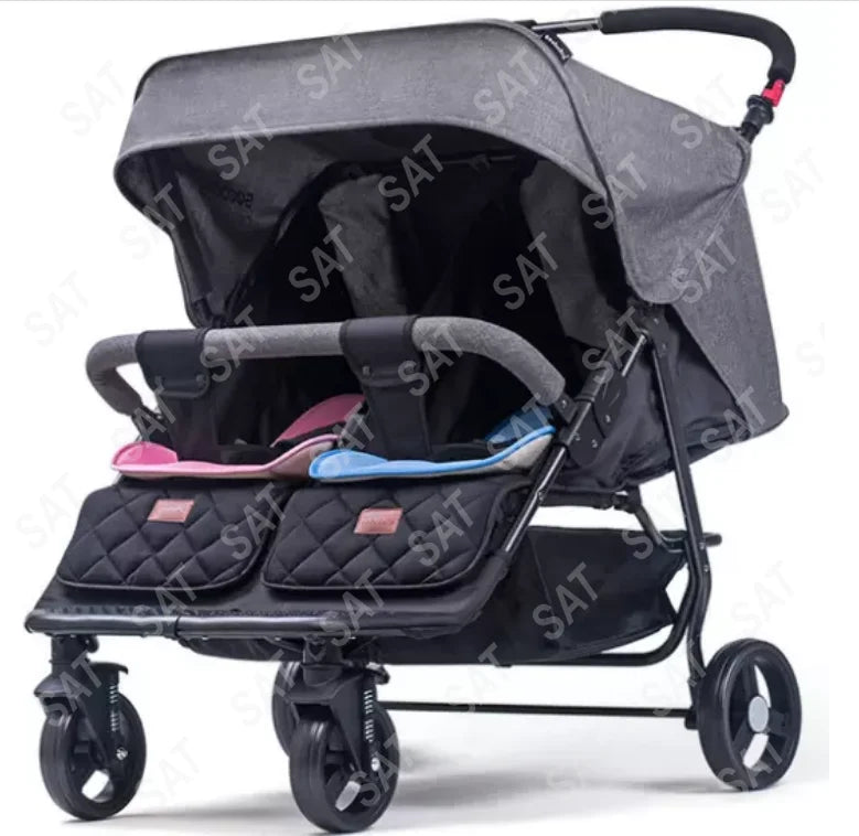 For 0-3 Year Old Baby Double Seats Folding Push Chair Baby Twin Stroller Baby