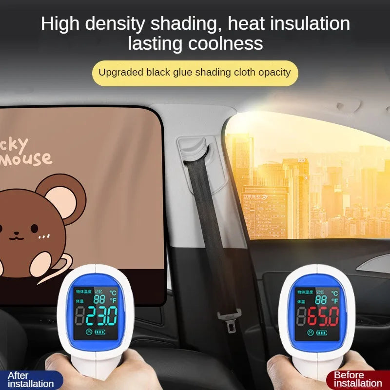 Car Cartoon Cute Animal Magnet Parasol Side Window Sunshades Windshield Sunshade Auto Window Sunshade Cover for Children Baby