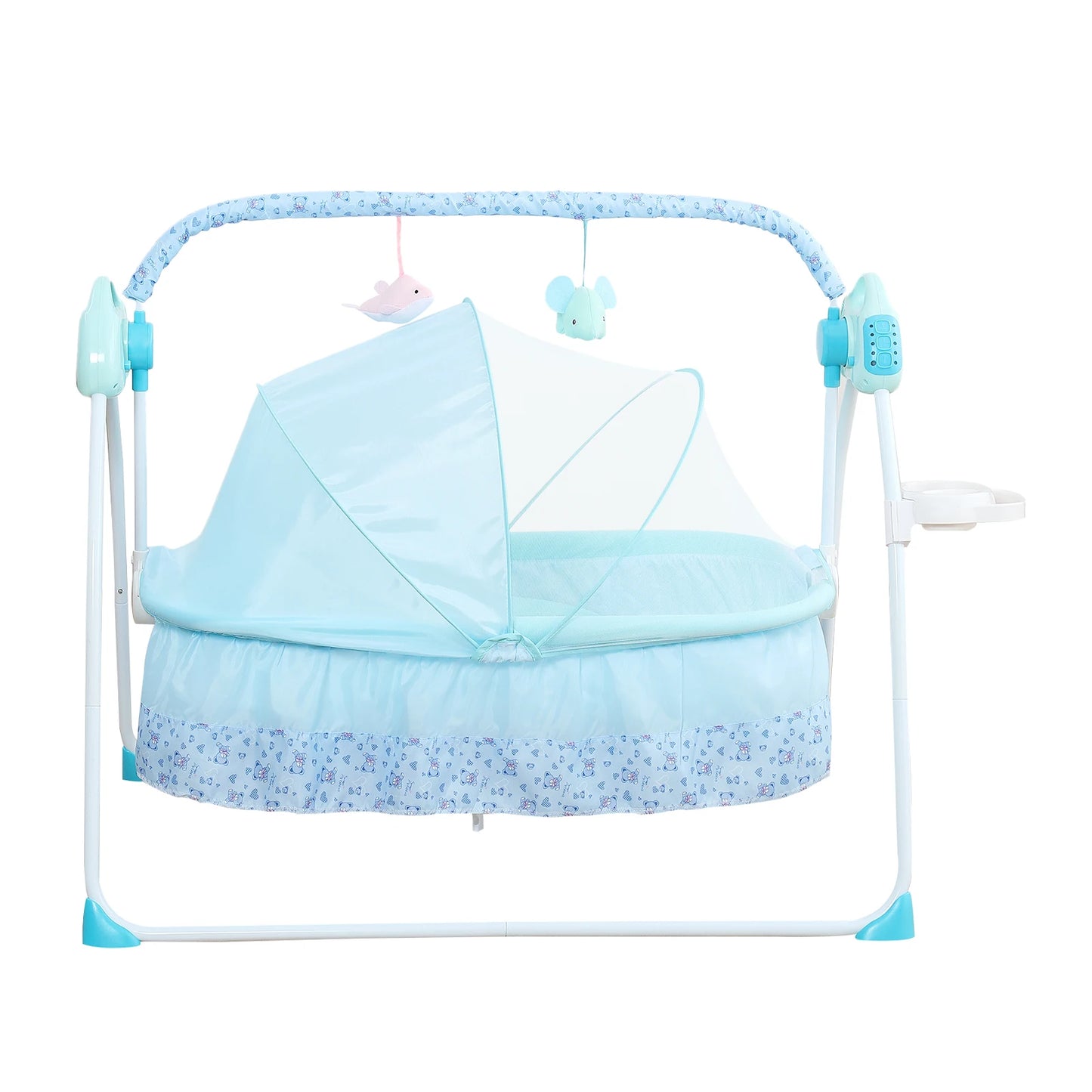 0-18 months Electric Kid Baby Crib Cradle Infant Rocker Auto-Swing Sleeper Bed Cot Bluetooth Blue 25kg
