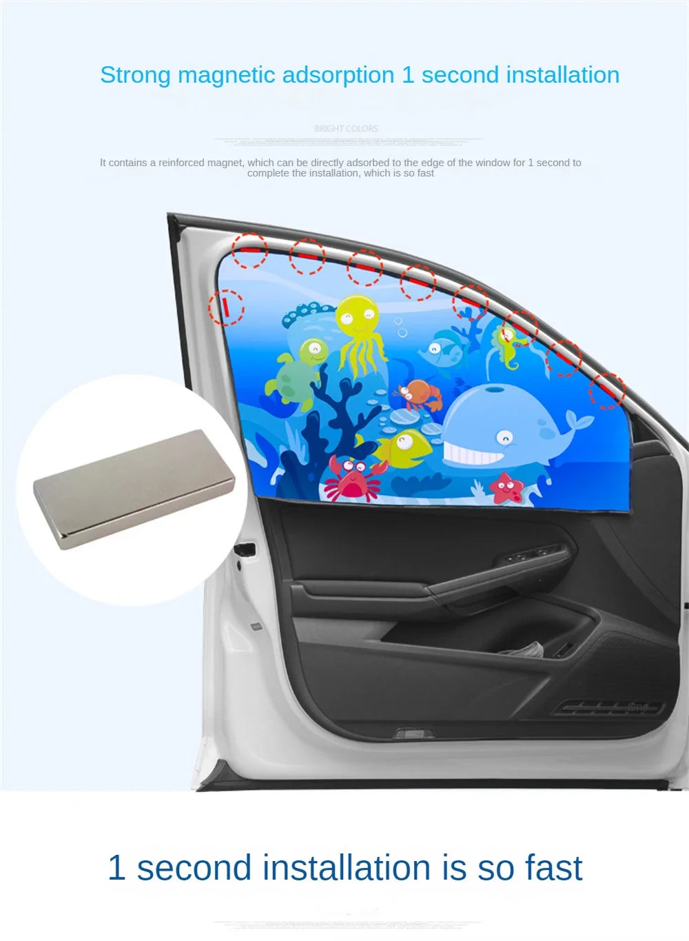 Auto Cartoon Cute Animal Magnet Parasol Side Window Sunshades Windshield Sunshade Auto Window Sunshade Cover For Children Baby
