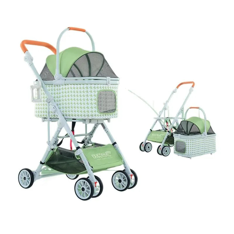 Wholesale Bndc Foldable Stroller baby luxury Baby Separated Basket travel stroller Dog stroller small dog Mobile hot Dog cart