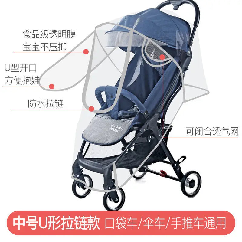 Hot Sale Baby Carriage Rain Cover Universal Stroller Windproof Rainproof Protective Cover Baby Umbrella Car Breathable Poncho