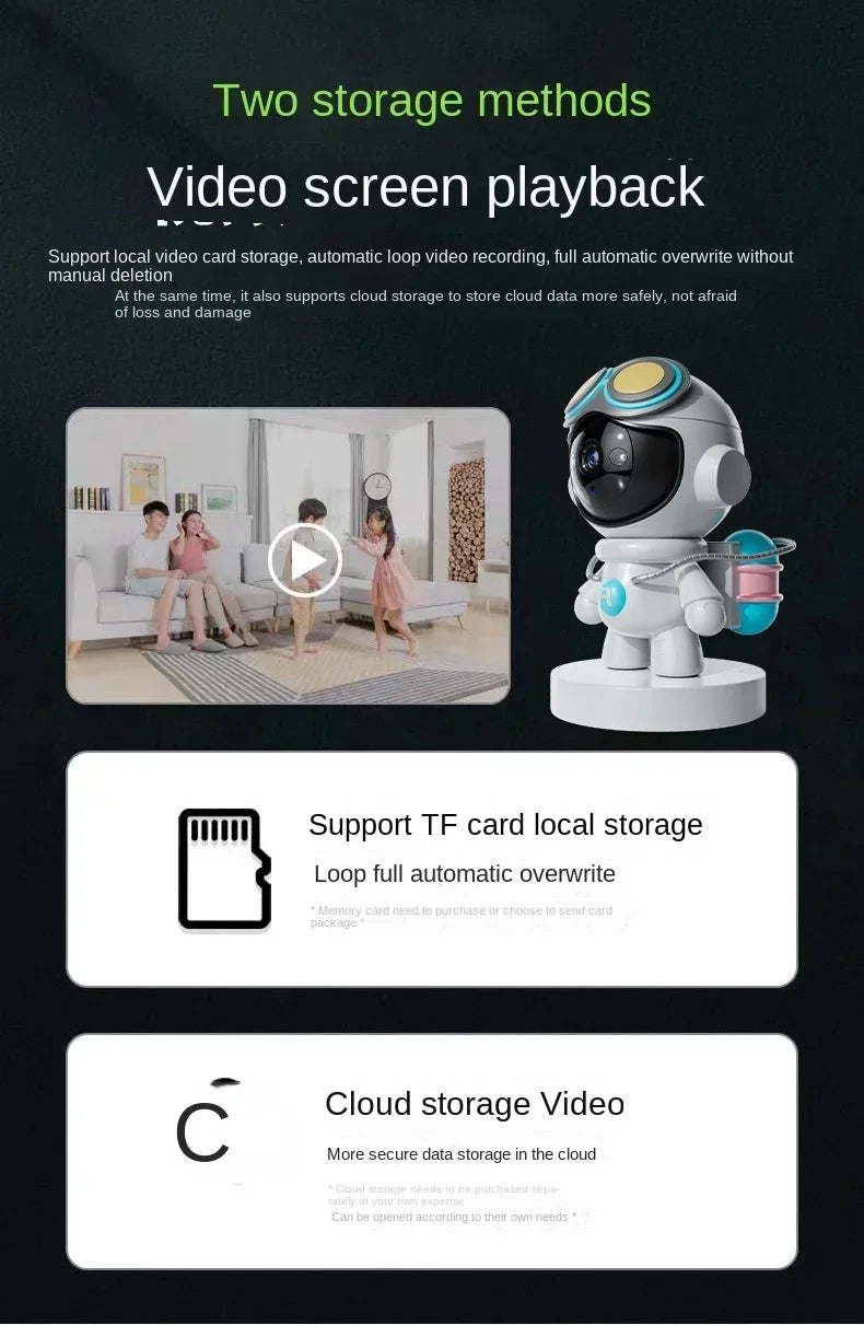 1080P Astronaut Robot Camera IP Wifi Wireless P2P Security Surveillance Night Vision Infrared Home Security Baby Monitor