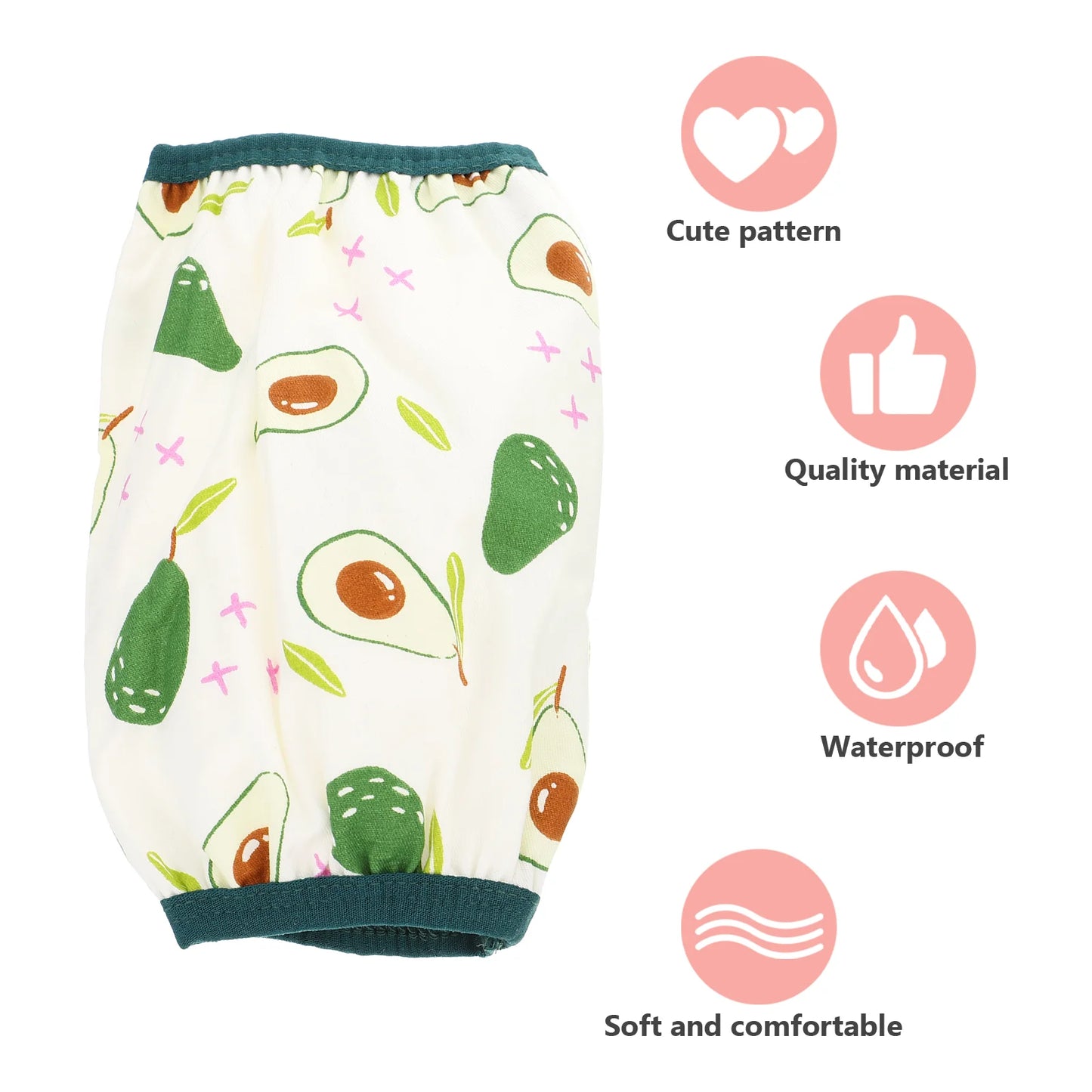 3 Pairs Sleeve Waterproof Oversleeves Long Cartoon Weaning Protector Arm Baby Cotton