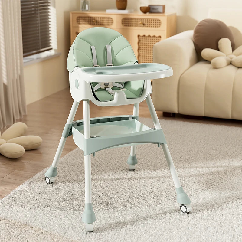 Adjustable Kids High Chair with Tray Lie Flat Rocking Dining Chair for Babies Toddlers Highchair Booster for Dining Comfort