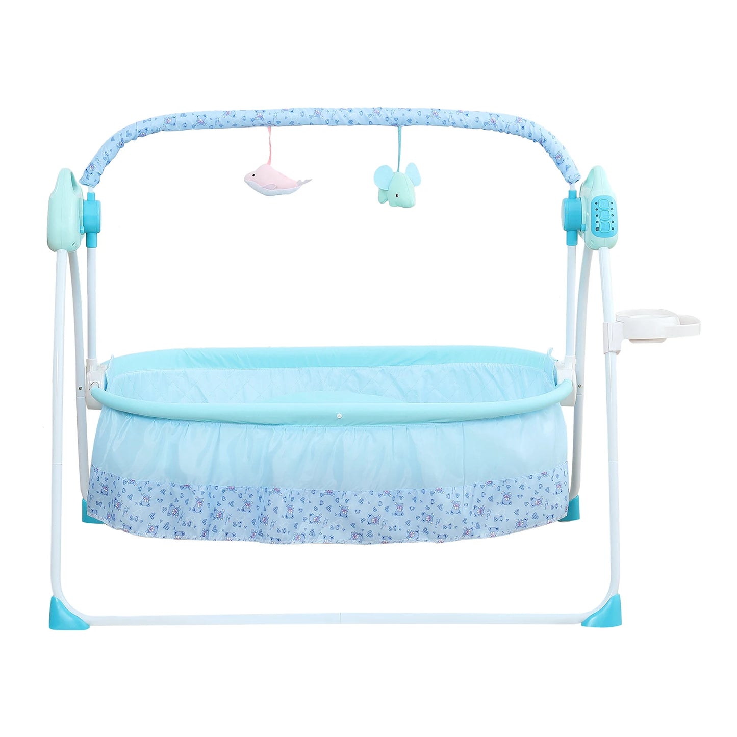0-18 months Electric Kid Baby Crib Cradle Infant Rocker Auto-Swing Sleeper Bed Cot Bluetooth Blue 25kg