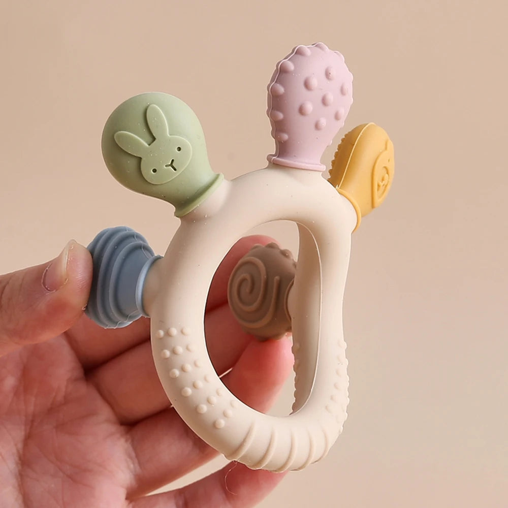 1PC Silicone Baby Teether Anxiety Teething Toys 0 12 Months Chew Beads Sensory Gum Relief Soother Baby 0 12 Months Toys Gifts