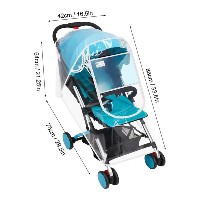 Stroller Rain Cover Universal Canopy Stroller Cover Weather Shield Breathable Shade Baby Pram Rain Cover Stroller Accessories