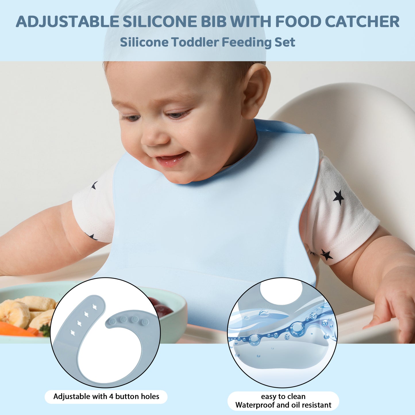 8Pcs Baby Feeding Set Silicone Baby Tableware Set Reusable Baby Led Weaning Supplies Washable Suction Baby Bowl and Plates 2