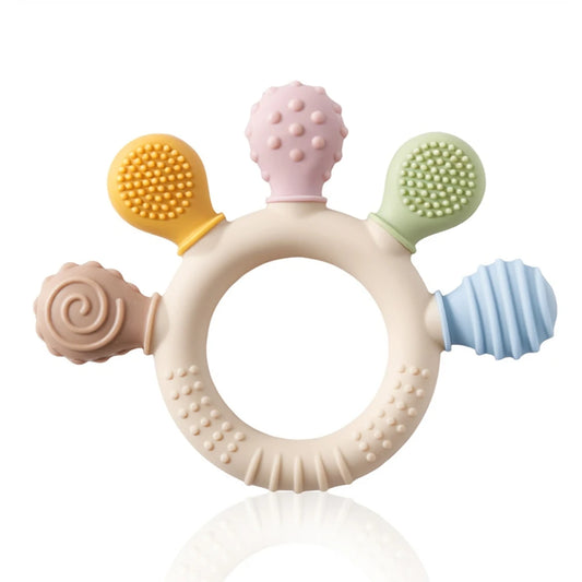 1PC Silicone Baby Teether Anxiety Teething Toys 0 12 Months Chew Beads Sensory Gum Relief Soother Baby 0 12 Months Toys Gifts