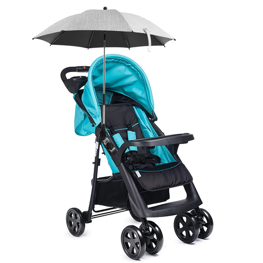 Baby Stroller Folding Umbrella Anti-UV Sun and Rain Umbrella 360° Adjustable Universal Stroller Portable Sunshade