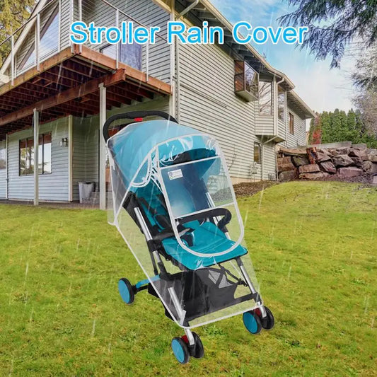 Stroller Rain Cover Universal Canopy Stroller Cover Weather Shield Breathable Shade Baby Pram Rain Cover Stroller Accessories