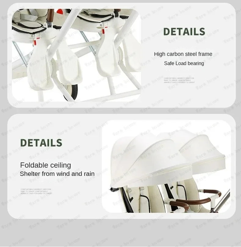 Twin Strollers Double Pushchair Baby Twin Car Lightweight BuggyPram Travel System