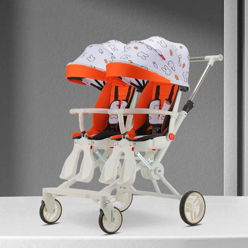 Twin Strollers Double Pushchair Baby Twin Car Lightweight BuggyPram Travel System