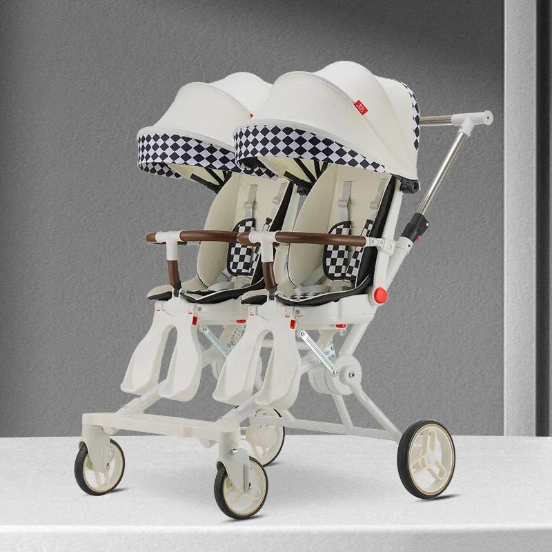 Twin Strollers Double Pushchair Baby Twin Car Lightweight BuggyPram Travel System
