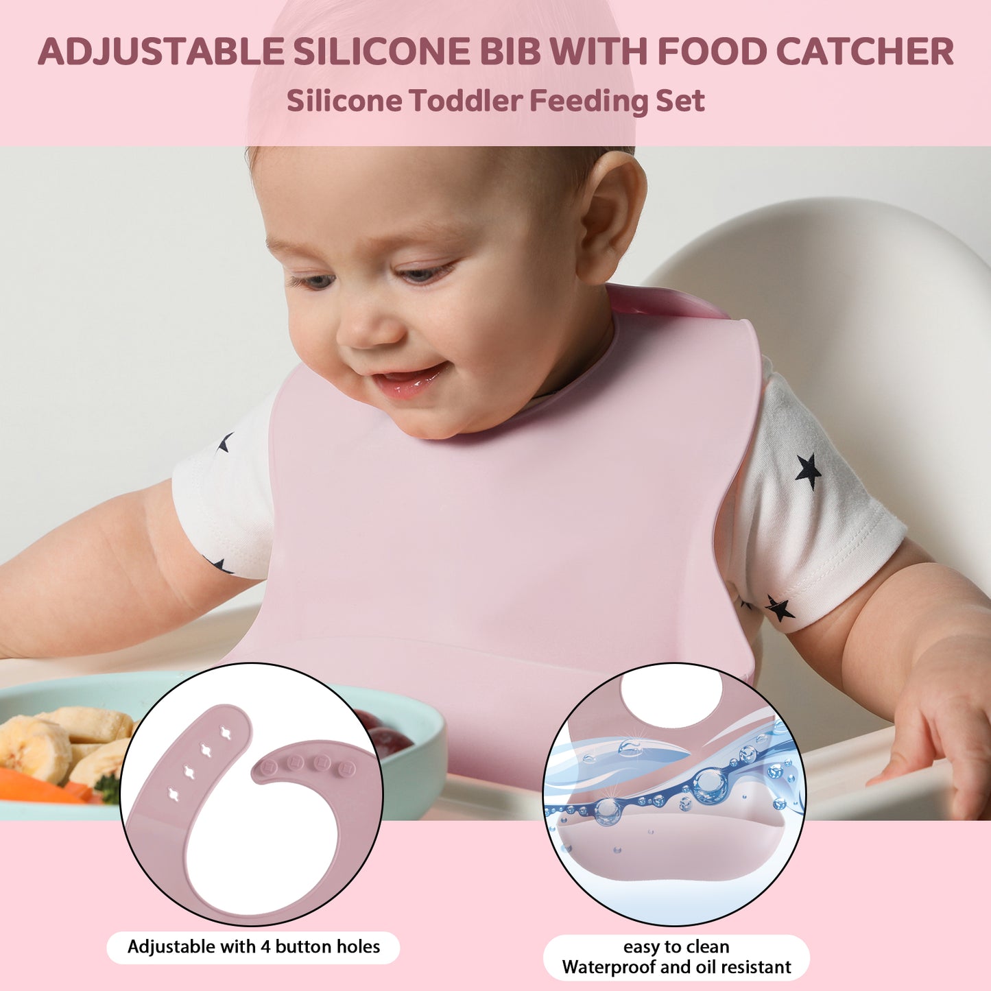 8Pcs Baby Feeding Set Silicone Baby Tableware Set Reusable Baby Led Weaning Supplies Washable Suction Baby Bowl and Plates 2