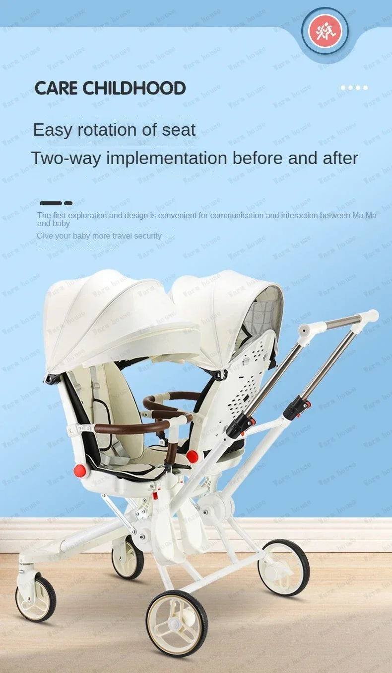 Twin Strollers Double Pushchair Baby Twin Car Lightweight BuggyPram Travel System